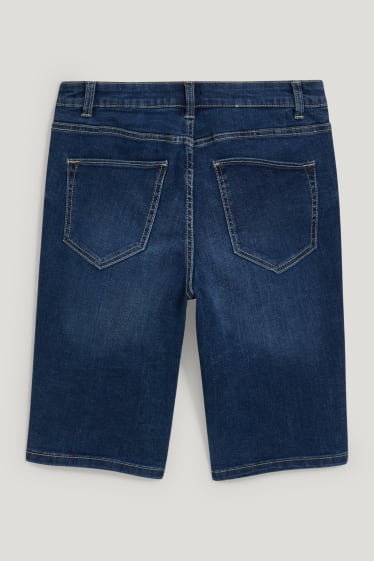 Femei - Bermude de blugi - talie medie - LYCRA® - denim-albastru