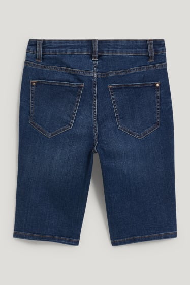 Damen - Jeans-Bermudas - Mid Waist - LYCRA® - jeans-blau