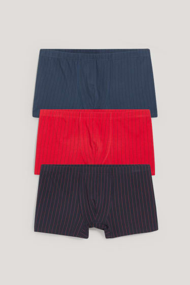 Hommes grandes tailles - Lot de 3 - boxers - à rayures - rouge / bleu