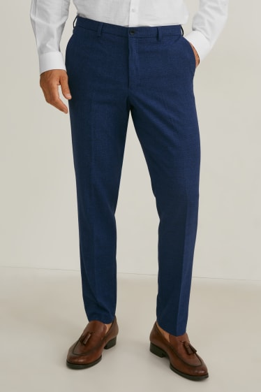 Pánské - Oblekové kalhoty - slim fit - Flex - LYCRA® - tmavomodrá