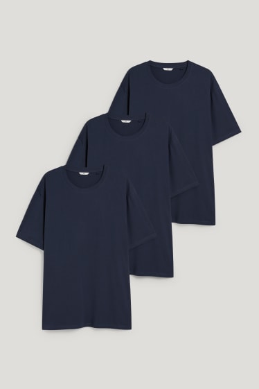 Heren XL - Set van 3 - T-shirt - donkerblauw
