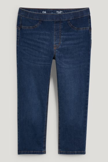 Femei - Jegging jeans capri - talie medie - LYCRA® - denim-albastru