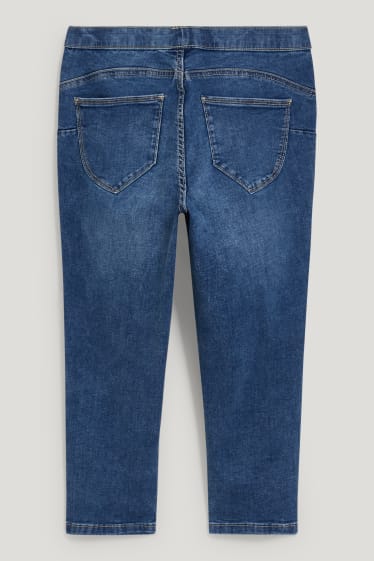 Femei - Jegging jeans capri - talie medie - efect push-up - LYCRA® - denim-albastru