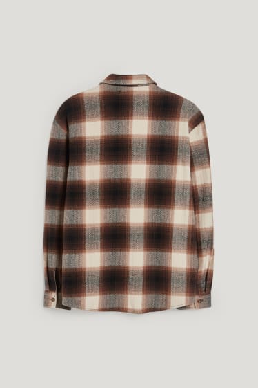 Clockhouse Boys - CLOCKHOUSE - camicia - relaxed fit - colletto all'italiana - quadri - marrone