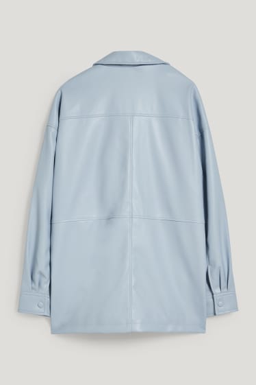 Clockhouse Girls - CLOCKHOUSE - shacket - similpelle - azzurro