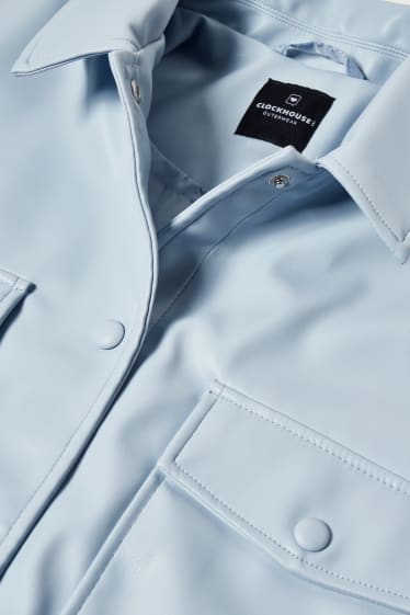 Clockhouse Girls - CLOCKHOUSE - shacket - similpelle - azzurro