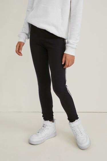 Kids Girls - Set van 2 - legging - zwart