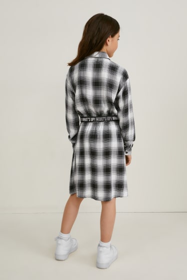 Niñas - Vestido fit & flare - de cuadros - negro / blanco