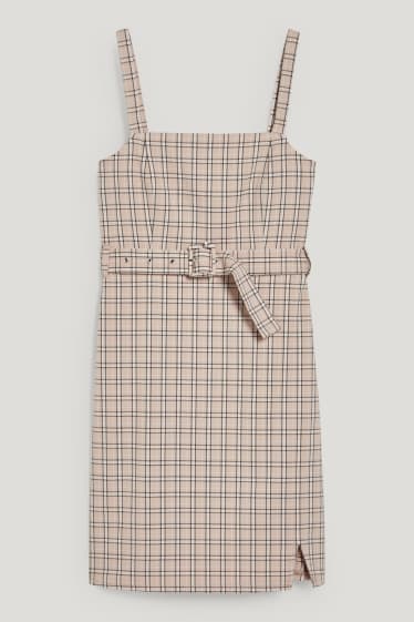 Clockhouse Girls - CLOCKHOUSE - Kleid - kariert - beige