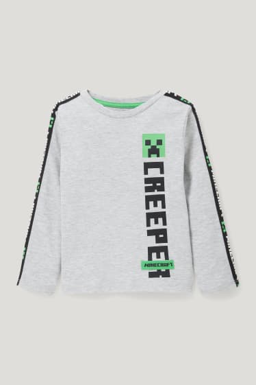 Toddler Boys - Minecraft - maglia a maniche lunghe - grigio chiaro melange