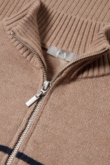 Damen - Pullover - gestreift - braun / blau