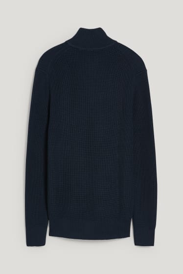 Mężczyźni - Sweter - bawełna Pima - ciemnoniebieski