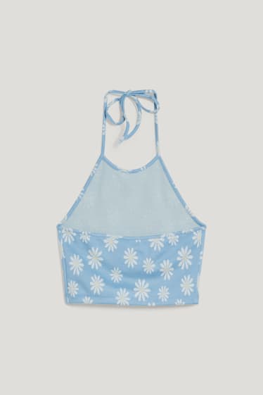 Online exclusive - CLOCKHOUSE - cropped top - floral - blue / white