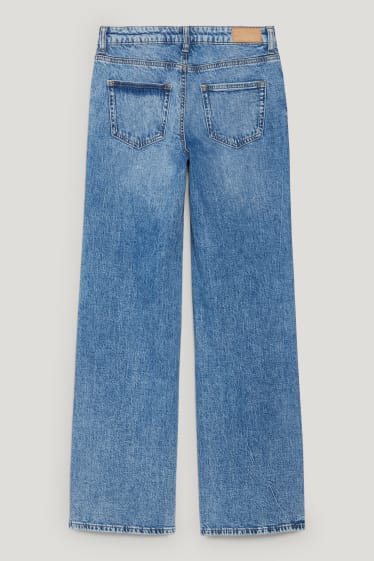 Clockhouse niñas - CLOCKHOUSE - wide leg jeans - low waist - reciclados - vaqueros - azul