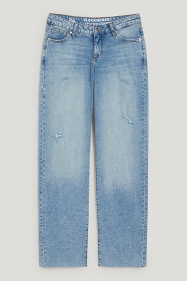 Clockhouse Girls - CLOCKHOUSE - straight jeans - low-rise waist - recycled - denim-light blue