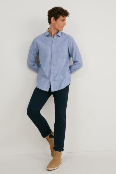 Men - Shirt - regular fit - kent collar - light blue