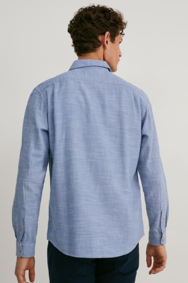 Men - Shirt - regular fit - kent collar - light blue
