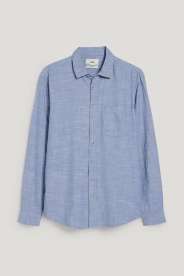 Men - Shirt - regular fit - kent collar - light blue