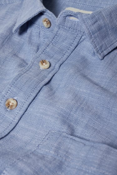 Men - Shirt - regular fit - kent collar - light blue