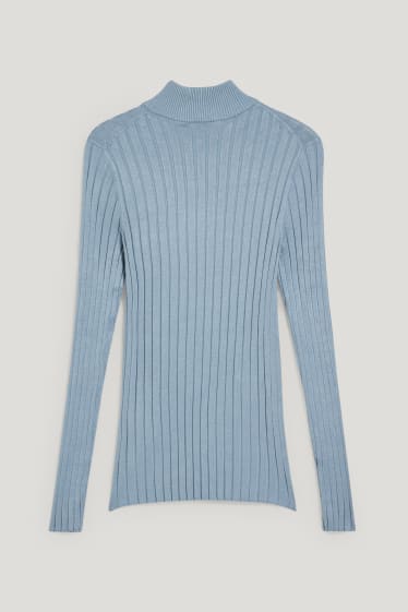 Donna - Maglione in maglia fine - petrolio