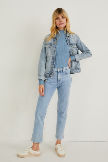 Donna - Maglione in maglia fine - petrolio
