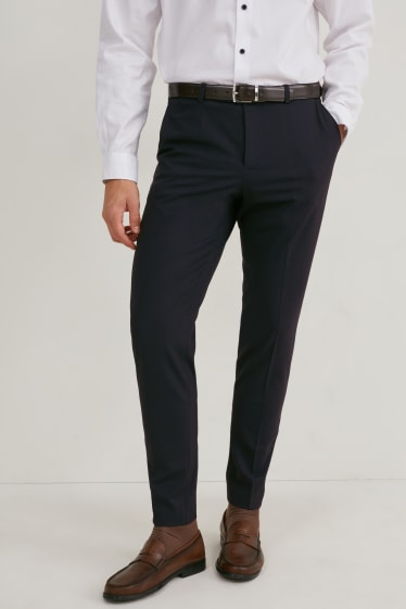 Hommes - Pantalon de costume - body fit - Flex - LYCRA® - bleu foncé