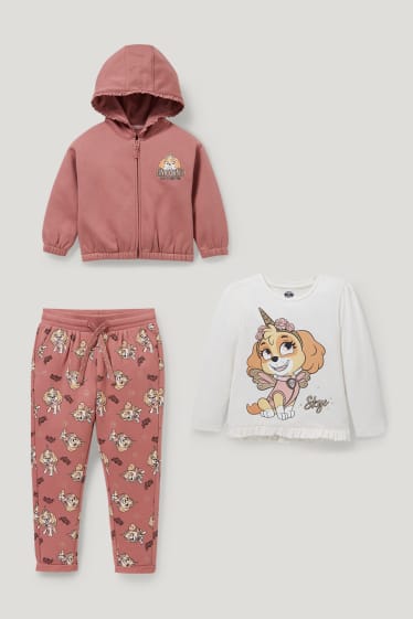 Toddler Girls - Paw Patrol - set - felpa, pantaloni sportivi e maglia a maniche lunghe - rosa scuro