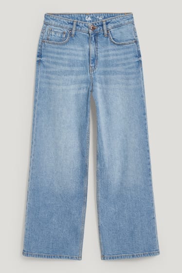 Kids Girls - Wide leg jeans - biokatoen - jeansblauw