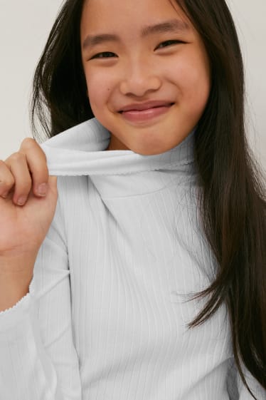 Toddler Girls - Confezione da 2 - maglia con collo a dolcevita - bianco