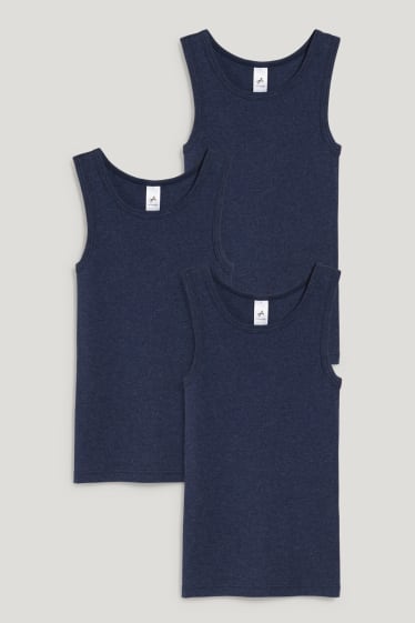 Toddler Boys - Confezione da 3 - canotta - blu scuro-melange