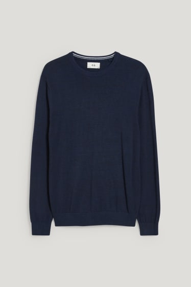Herren - Pullover - Bio-Baumwolle - dunkelblau