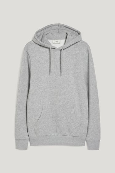Hommes - Sweat à capuche - gris chiné