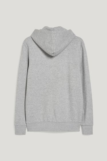 Hommes - Sweat à capuche - gris chiné