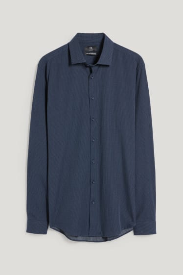 Men - Business shirt - slim fit - kent collar - easy-iron - dark blue