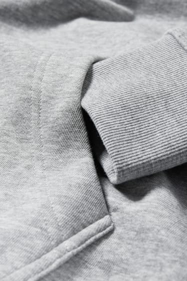 Hommes - Sweat à capuche - gris chiné