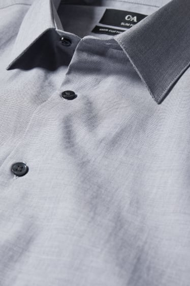 Uomo - Camicia business - slim fit - colletto all’italiana - facile da stirare - grigio