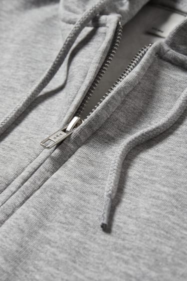 Heren - Sweatvest met capuchon - grijs-mix
