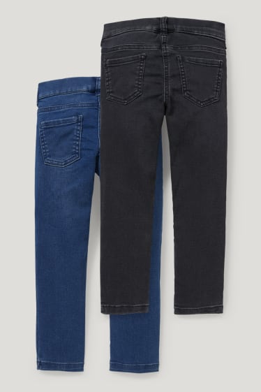 Toddler Girls - Confezione da 2 - jegging jeans - effetto brillante - nero