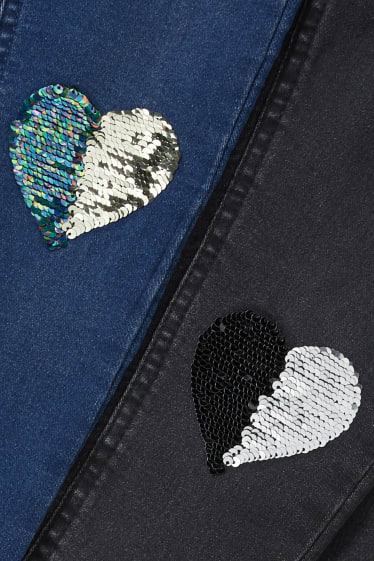 Toddler Girls - Confezione da 2 - jegging jeans - effetto brillante - nero