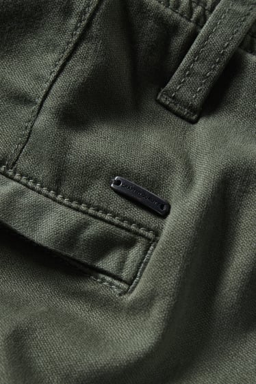 Mężczyźni XL - Spodnie bojówki - tapered fit - Flex - LYCRA® - ciemnozielony