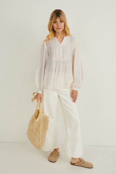 Women - Blouse - beige