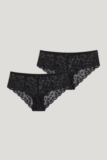 Dames - Set van 2 - hipster - zwart