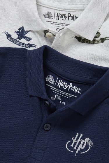 Garçons - Lot de 2 - Harry Potter - polos - bleu foncé