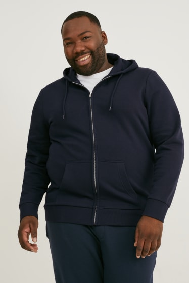Heren XL - Sweatvest met capuchon - donkerblauw