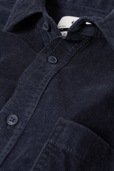 Hombre - Camisa de pana - regular fit - kent - azul oscuro