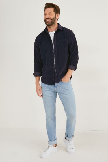 Hombre - Camisa de pana - regular fit - kent - azul oscuro