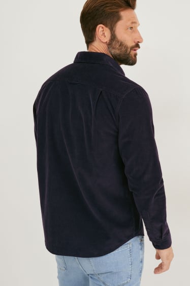 Hombre - Camisa de pana - regular fit - kent - azul oscuro