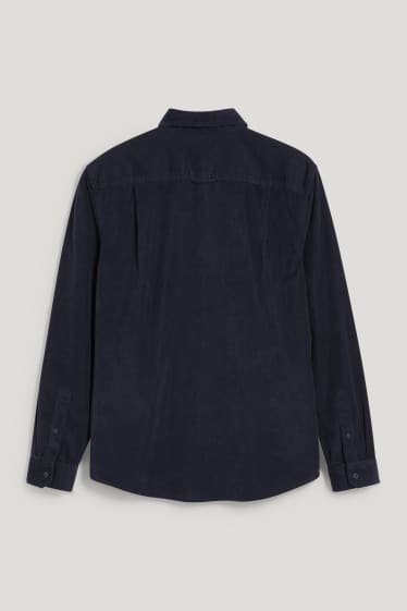 Hombre - Camisa de pana - regular fit - kent - azul oscuro