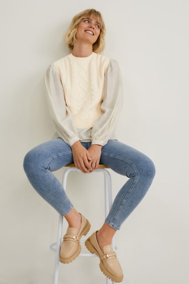 Donna - Gilet in maglia - tortora