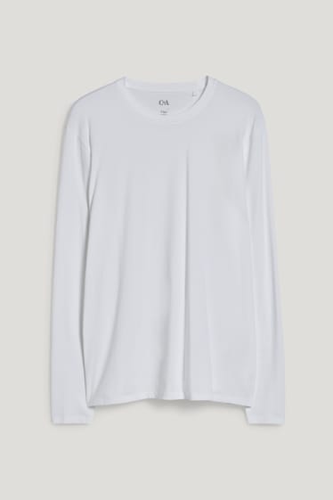 Herren - Langarmshirt - Flex - Bio-Baumwolle - LYCRA® - weiß